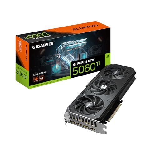 GIGABYTE GeForce RTX 5060 Ti WINDFORCE OC 8G Graphics Card, 8GB 128-bit GDDR7, PCIe 5.0, WINDFORCE Cooling System, GV-N506TWF2OC-8GD Video Card