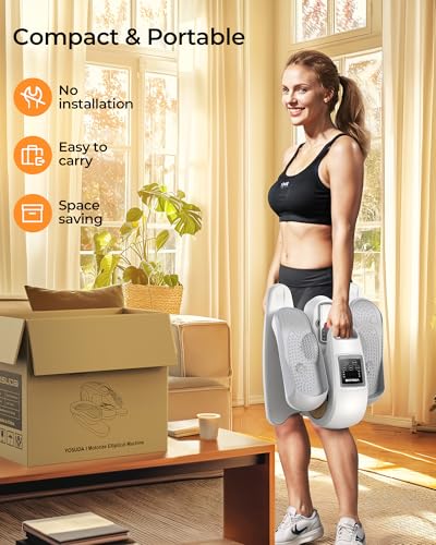YOSUDA Under Desk Elliptical Electric,Ellipse Leg Exerciser for Seniors,Fully Assembled Seated Pedal Exerciser with Remote Control with Free Footstraps & 10 Adjustable Speeds