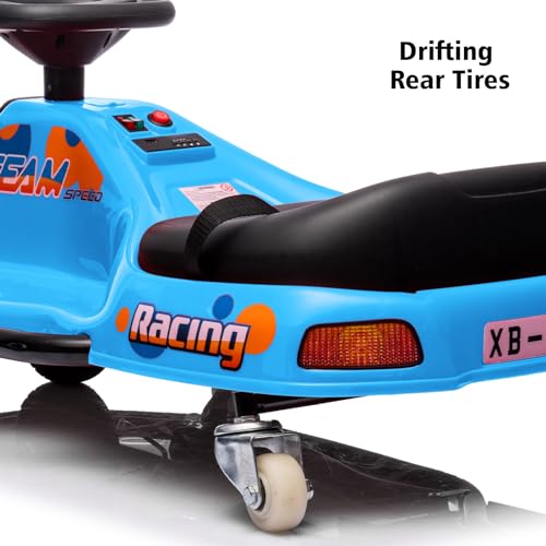 24V Electric Drifting Go Kart for Kids with High/Low Speed, 360 Degrees Rotating Ride On Drift Car, Ride On Drift Car Toys Vehicles, Crazy Cart for Kids 6-12 Years Old, Red
