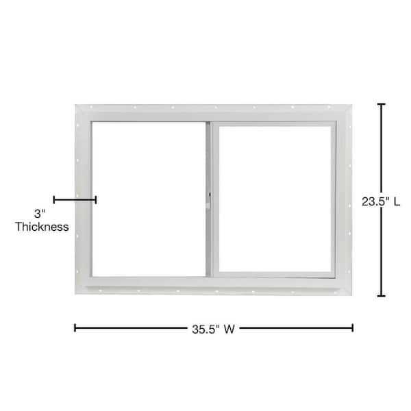 TAFCO Windows 35.5 in. x 23.5 in. Utility Left-Hand Single Slider Vinyl Window Dual Pane Insulated Glass and Screen - Shop Hardware Tools Online Store