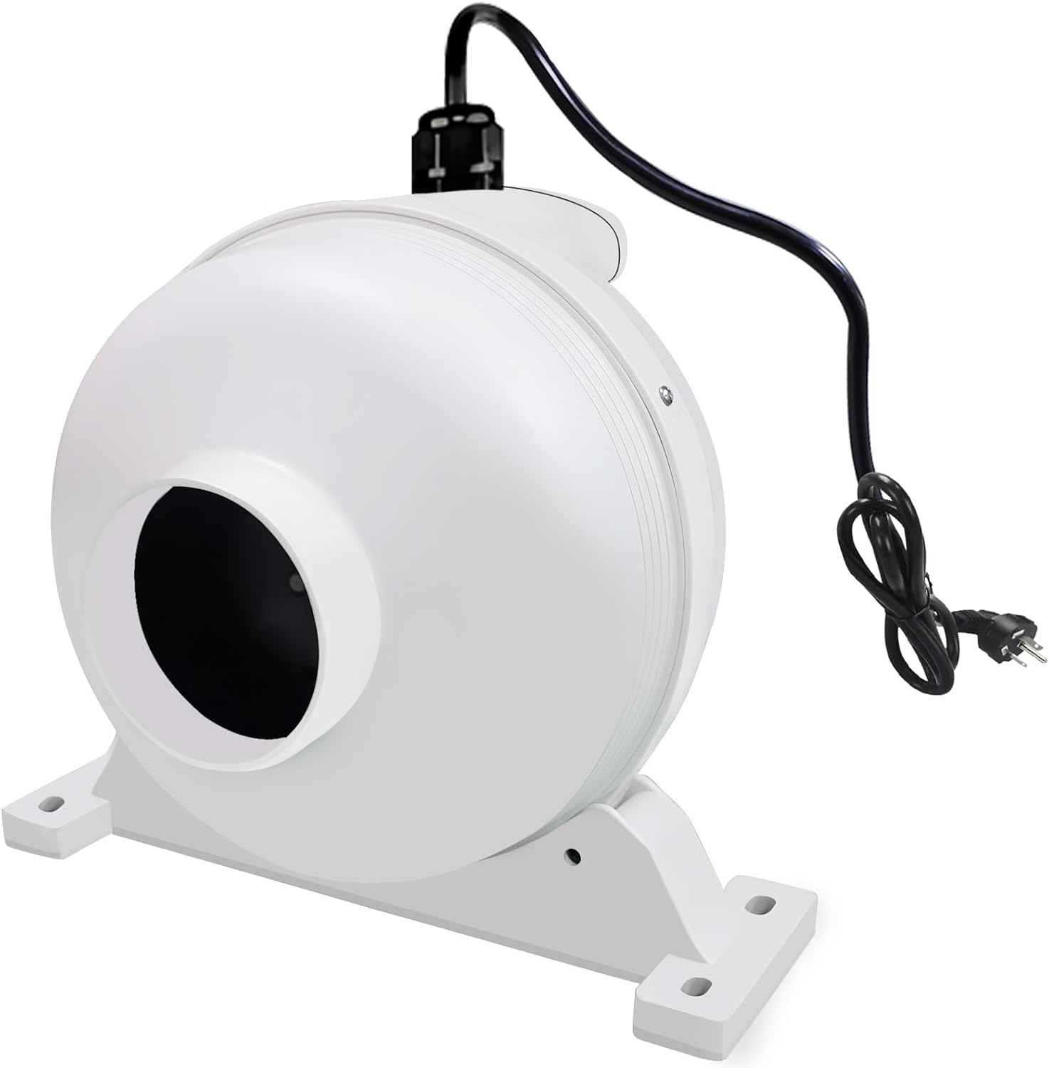 4 Inch Radon Fan, Quiet 260CFM Radon Mitigation System Inline Duct Fan IP67 Waterproof, High Airflow Electric Exhaust Fan for Indoor Outdoor Ventilation