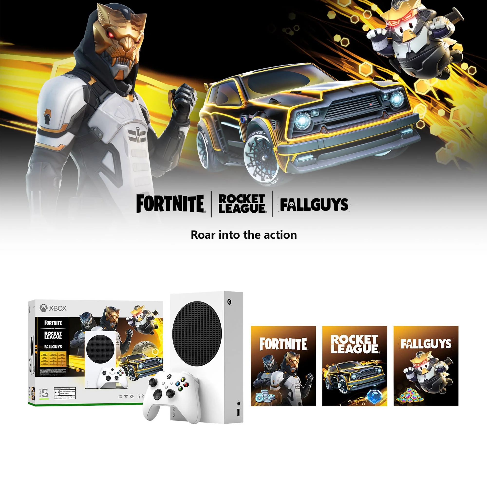 Microsoft Xbox Series S Gilded Hunter Bundle - Fortnite, Rocket League & Fall Guys with Gears 5 Full Game and Mytrix High Speed HDMI - Xbox Digital Version Console Bundle