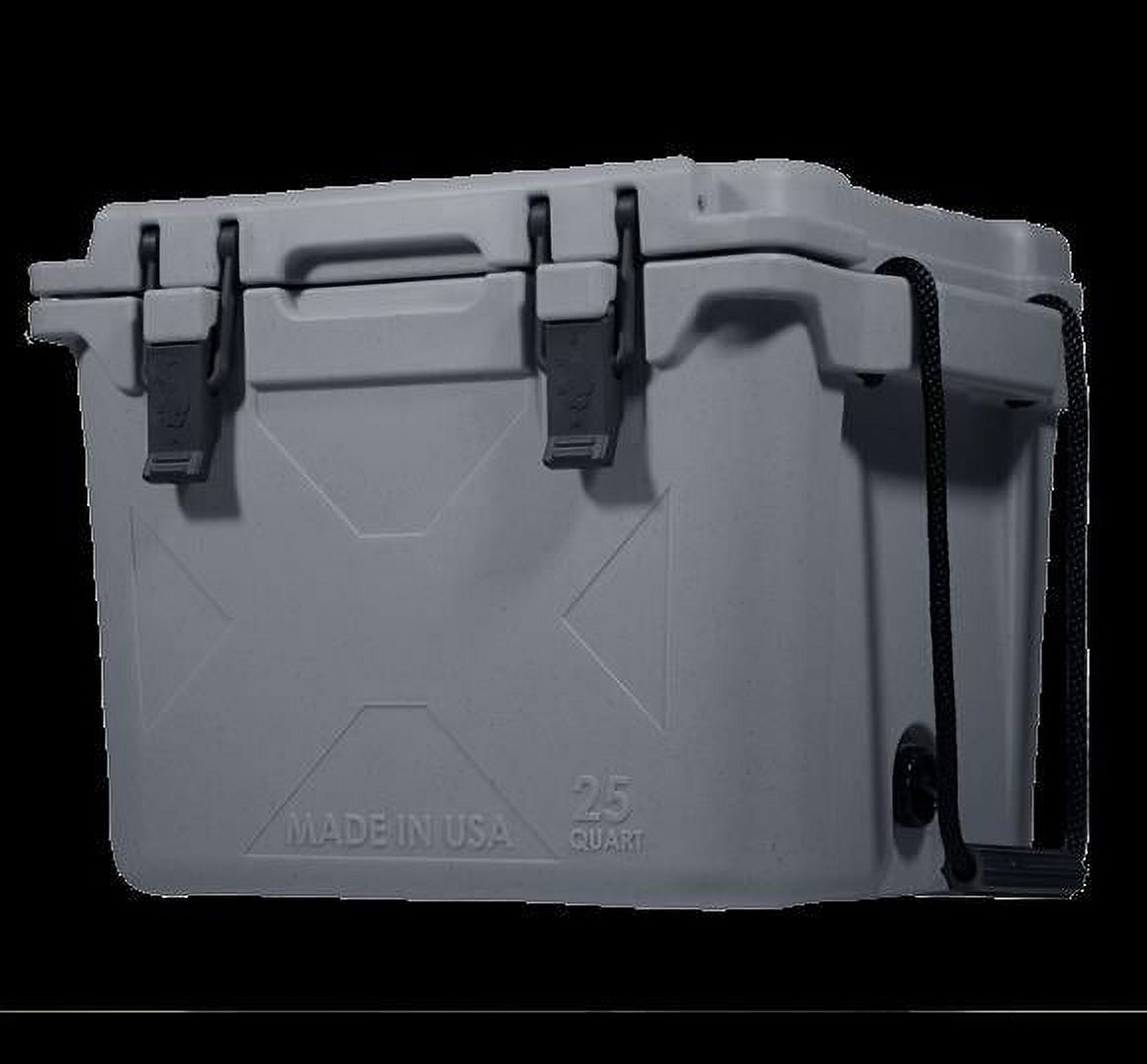BISON COOLERS 25 Quart Small Rotomolded Cooler Box with Hard Shell, Lid and Liner | Long Lasting Ice Chest with Double Insulated Walls | Includes 5 Year Warranty | Made in The USA