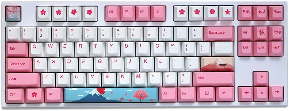 Cherry Profiles Keycaps PBT Dye-Sublimated Cherry Profile for Filco/Duck/Ikbc MX Switch Mechanical Keyboard (Bento keycaps)