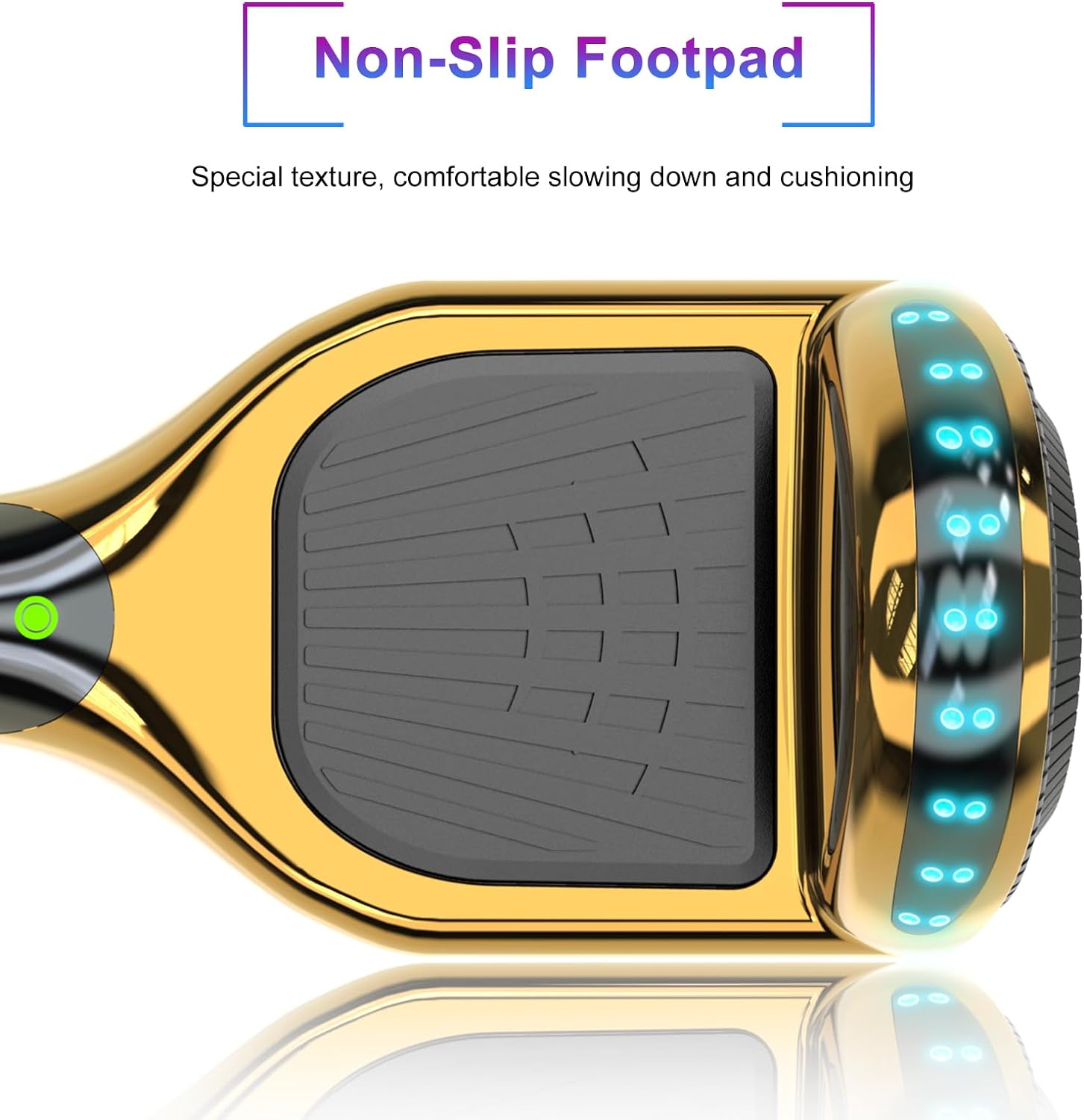SISIGAD Electric Hoverboard, 6.5 inch Tires, 200 Lbs. Max Weight, Hoverboard with LED light, Gifts for Kids and Adults, Golden