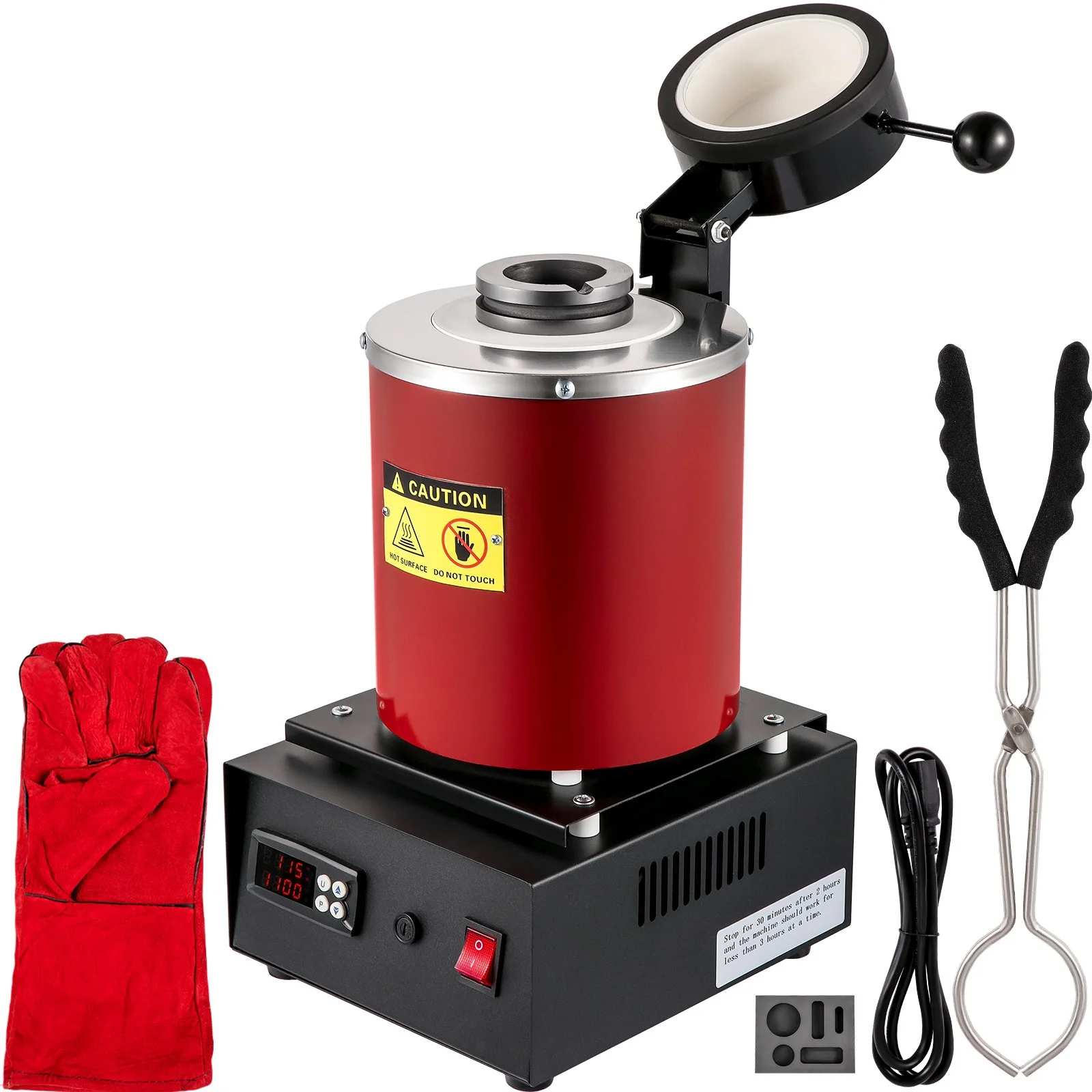 BENTISM Electric Gold Melting Furnace Kit W/ 3KG Graphite Crucible & Ingot Mold - Curated Treasures Market