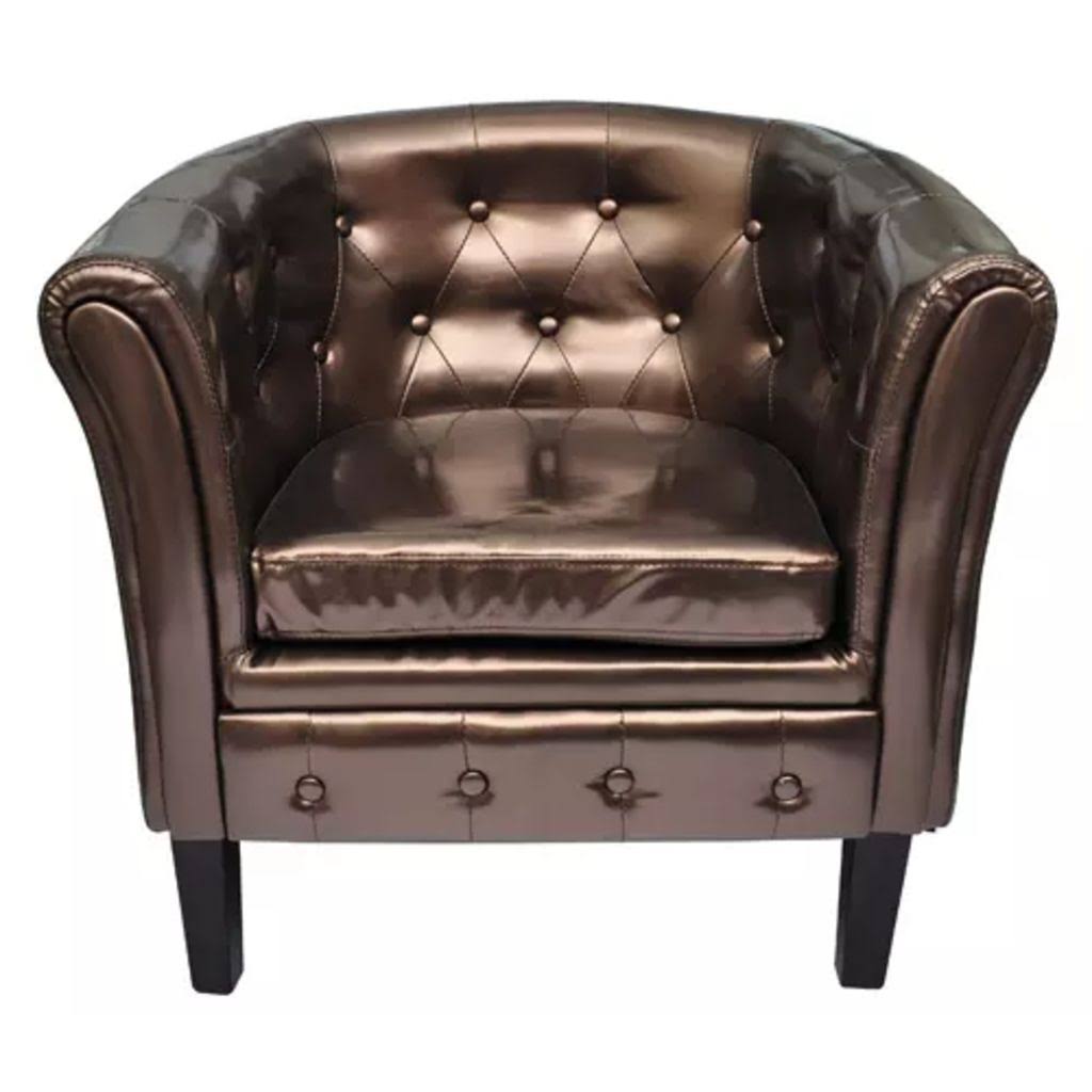 vidaXL Tub Chair Brown Faux Leather, 60706