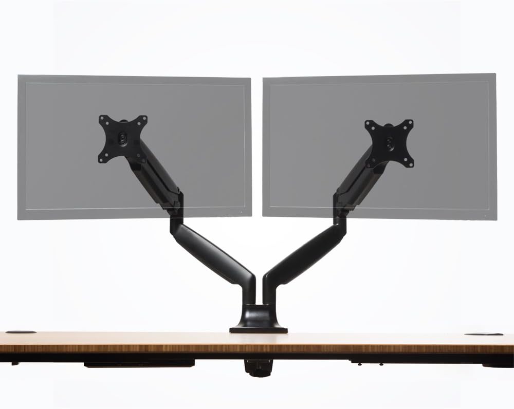 Fully Jarvis Dual Monitor Mounting Arm - fits up to 32" Computer Displays (Dual, White)