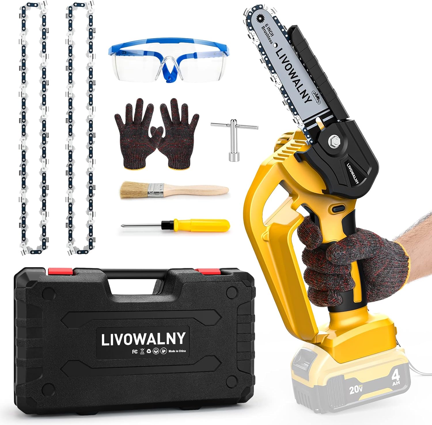 Cordless Mini Chainsaw for Dewalt 20V Battery Cordless Vacuum Cleaner for DeWALT 20v/18v Battery