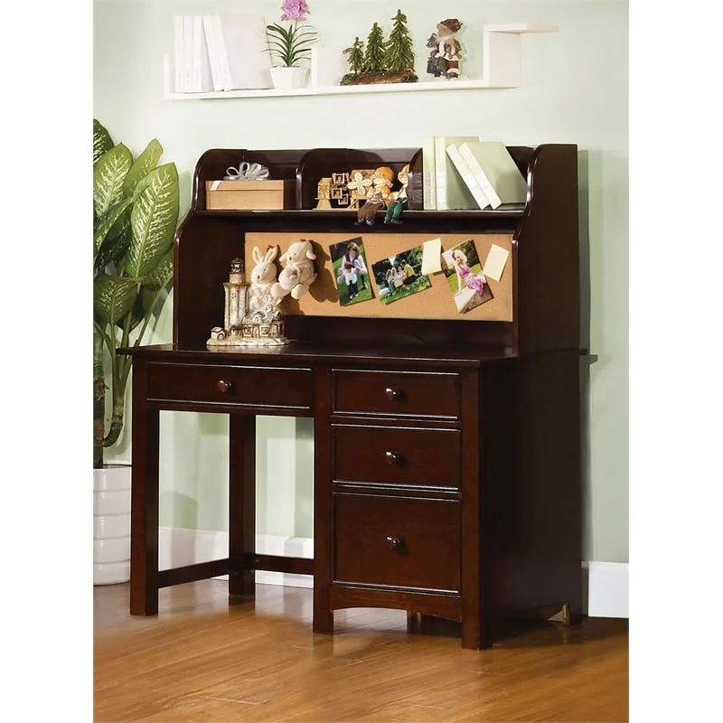 Bowery Hill Transitional Solid Wood Kids Desk in Cherry Finish
