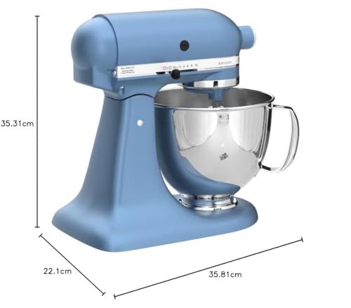 KitchenAid Artisan Series 5 Quart Tilt Head Stand Mixer with Pouring Shield KSM150PS, Removable bowl, Aqua Sky