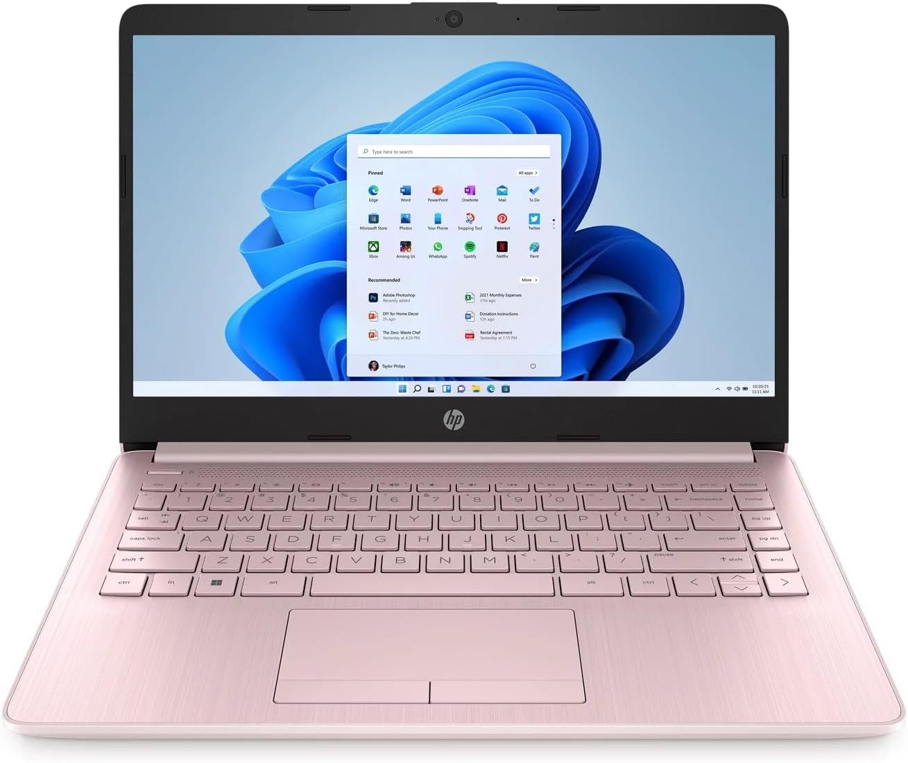 HP Stream 14-inch HD Display Laptop, Intel Celeron N4020, 4GB RAM, 64 GB Storage, Windows 11 Home, Thin & Portable, 4K Graphics, One Year of Microsoft 365, Pink