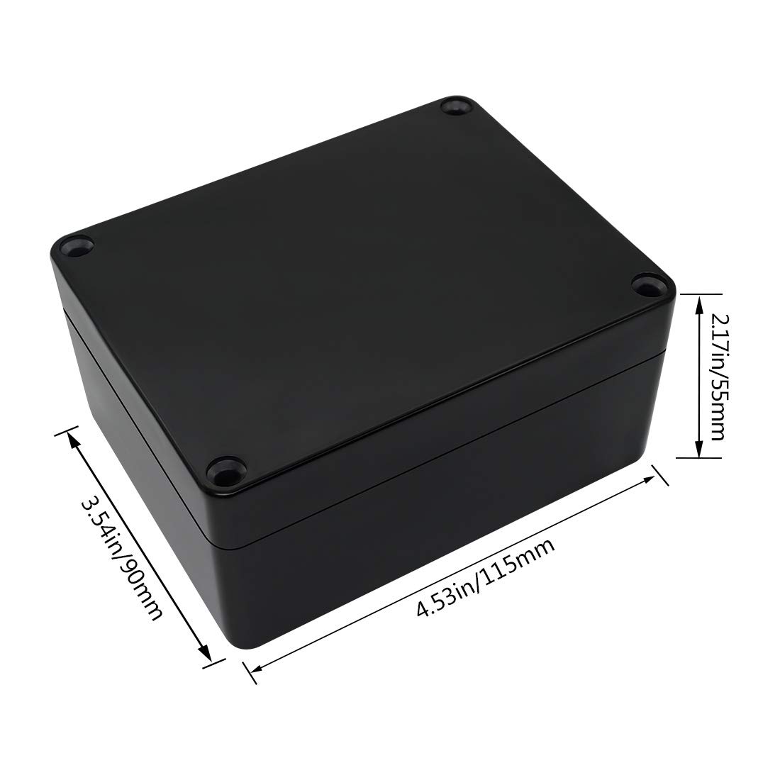 LeMotech ABS Plastic Electrical Project Case Power Junction Box, Project Box Black 10.4" x 7.2" x 3.7" (263 x 182 x 95 mm)(Pack of 1)