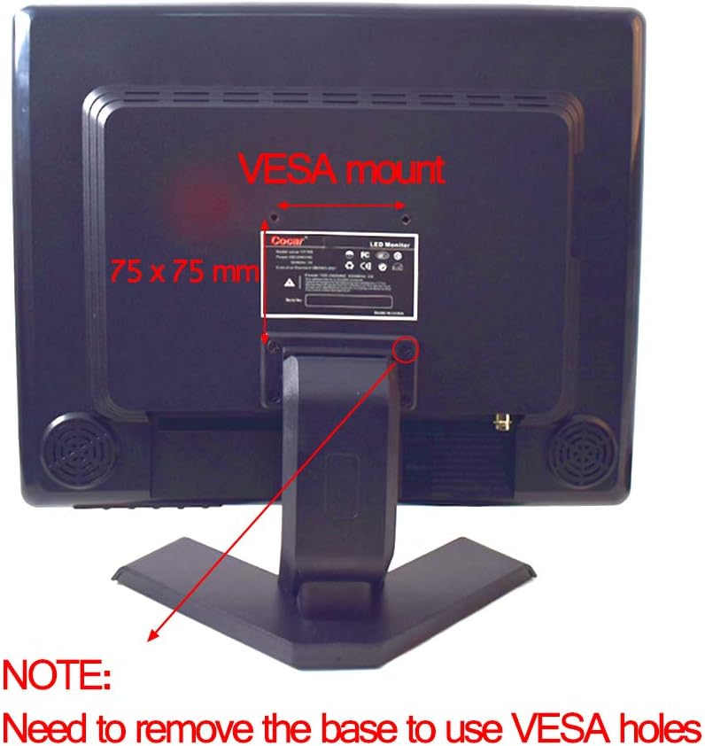 12 Inch LCD Security CCTV Monitor VGA HDMI AV BNC, 4:3 HD Display LED Backlight Screen with USB Drive Player for Home Surveillance Camera STB PC 800x600 Resolution Built-in Speaker Audio in/Out