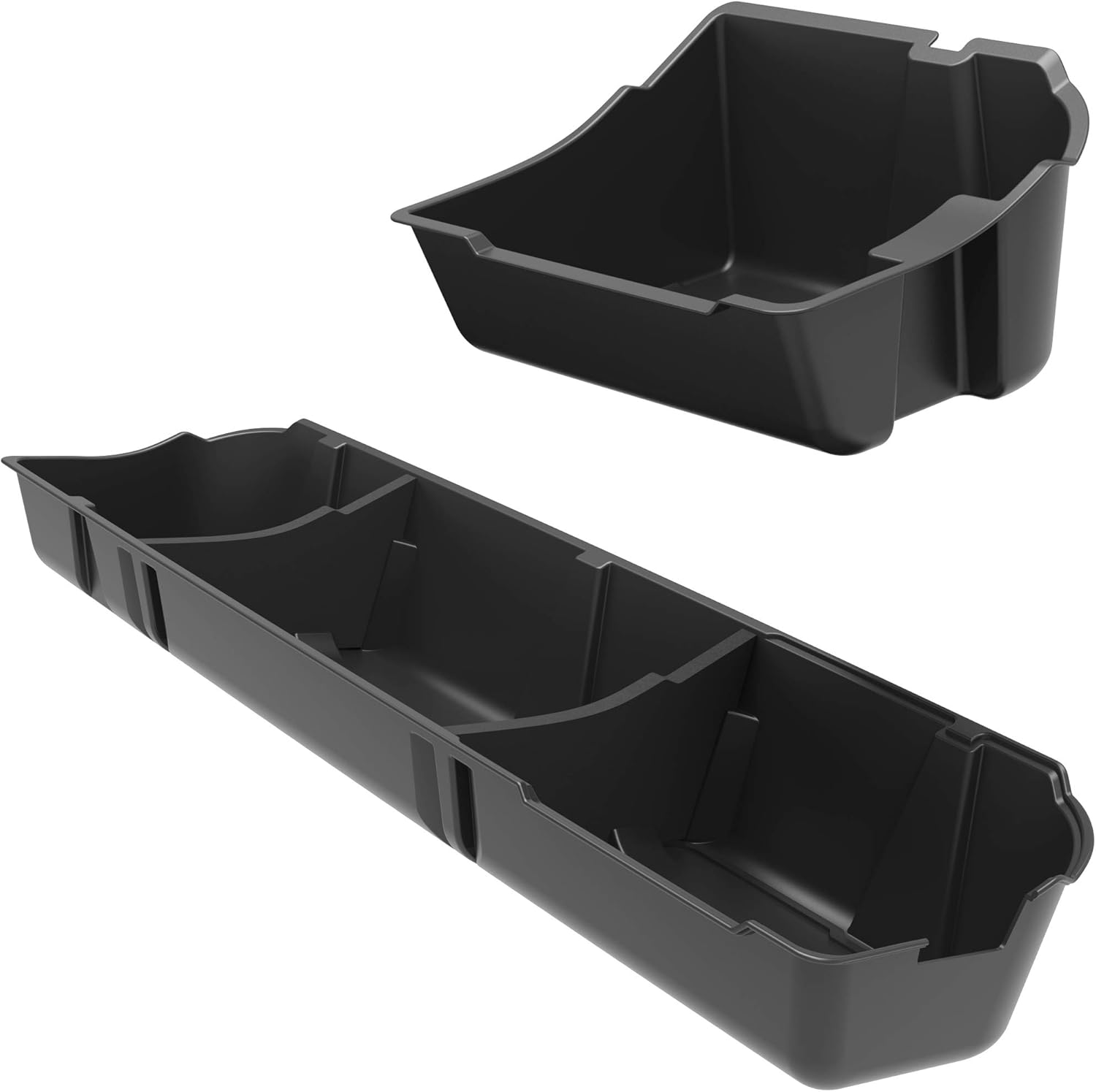 OEDRO Upgraded Under Seat Storage Box Compatible with 2015-2022 Ford F150 SuperCrew Cab & Crew Cab - Unique Textured Black 3-in-1 Design Max Storage (Excl. Super Cab)