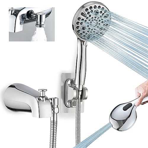 YASINU All Metal Bathtub Faucet with Sprayer 10 Settings, Tub Spout with Diverter Chrome - Shop Hardware Tools Online Store