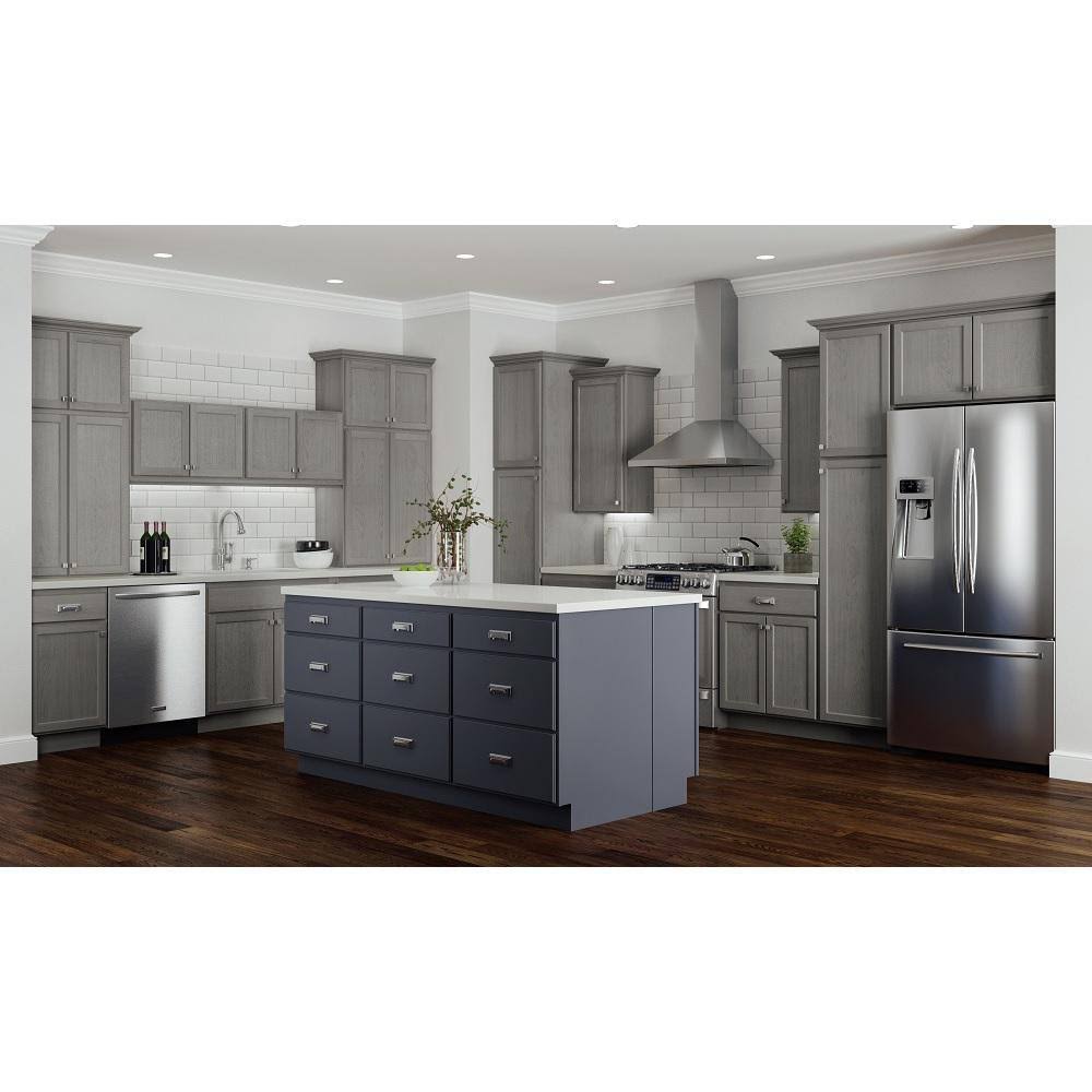 Hampton Bay Hampton Assembled 28.5x34.5x16.5 in. Lazy Susan Corner Base Kitchen Cabinet in Unfinished Beech