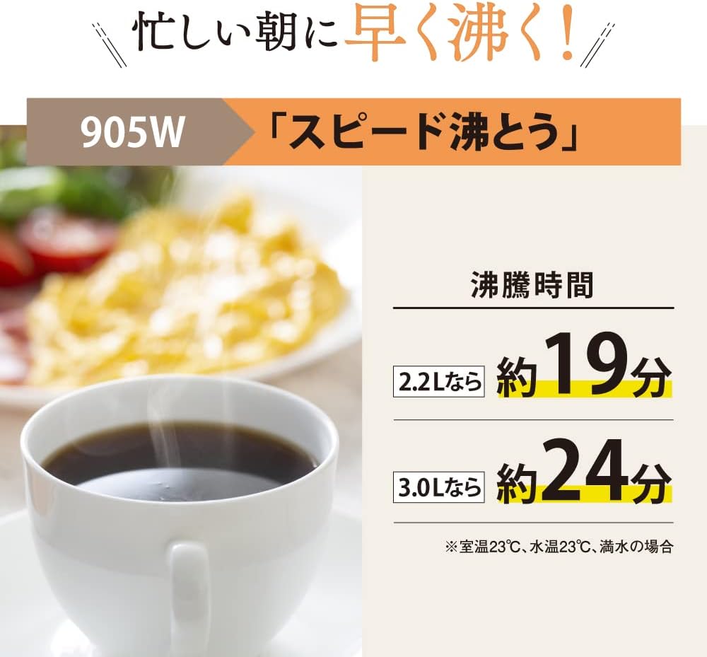 ZOJIRUSHI Microcomputer Boiling VE Electrical Thermos"優湯生 (Yuutousei)" (3.0L) CV-GA30-TA【Japan Domestic genuine products】