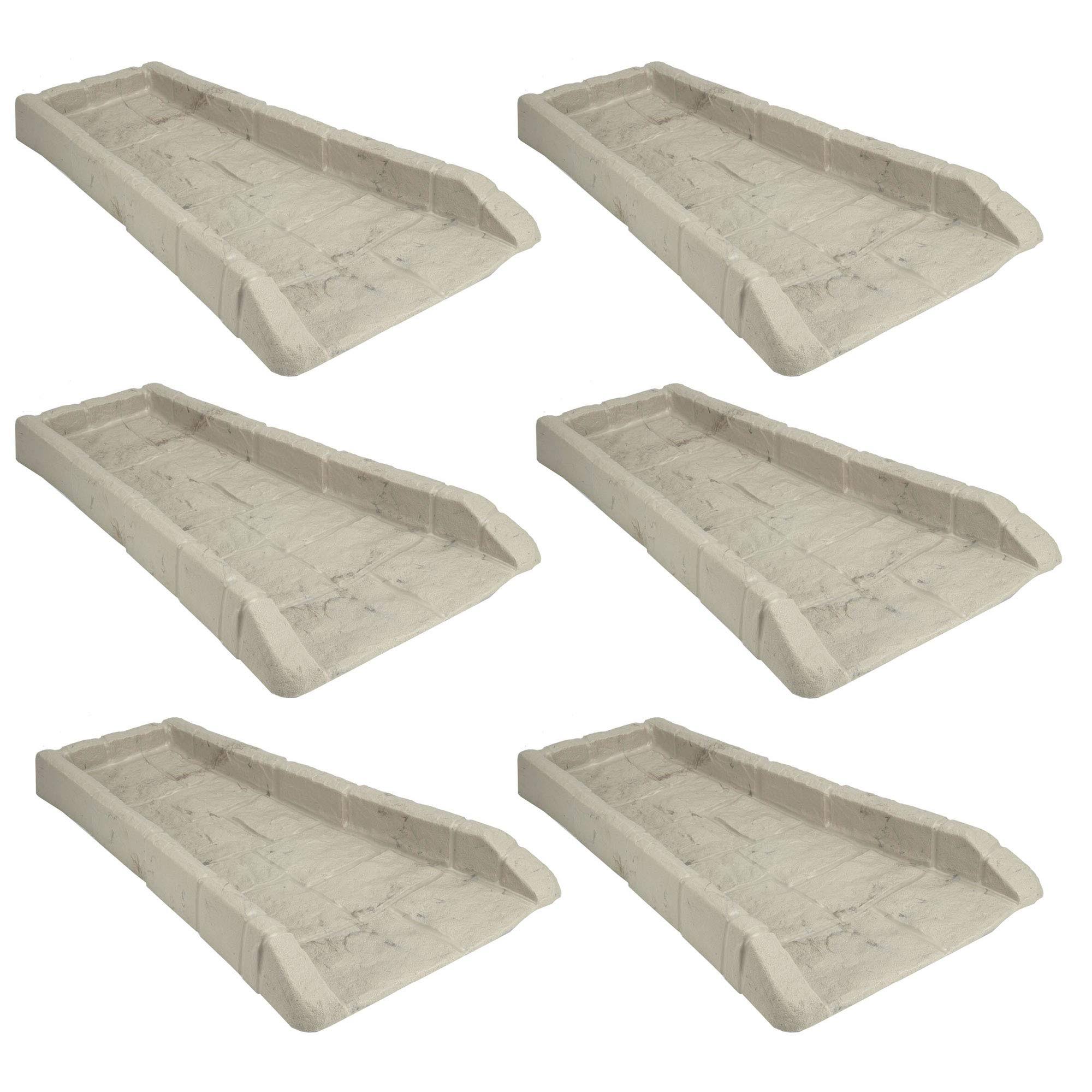 Suncast SB24 Decorative Rain Gutter Downspout Splash BLOCK, Light Taupe (6 Pack)
