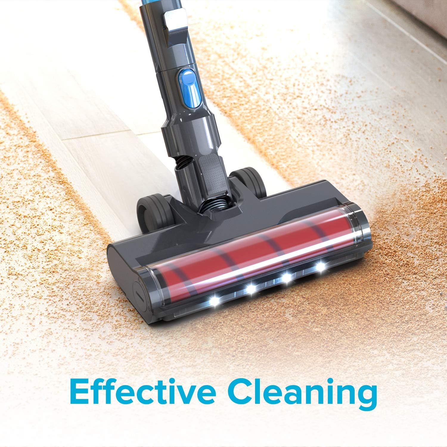 LEVOIT Cordless Vacuum, Ultra Lightweight 4 in 1 Stick Cleaner with Full-Size LED Light, 40min-Running for Home Hard Floor Pet Car, Blue & Gary