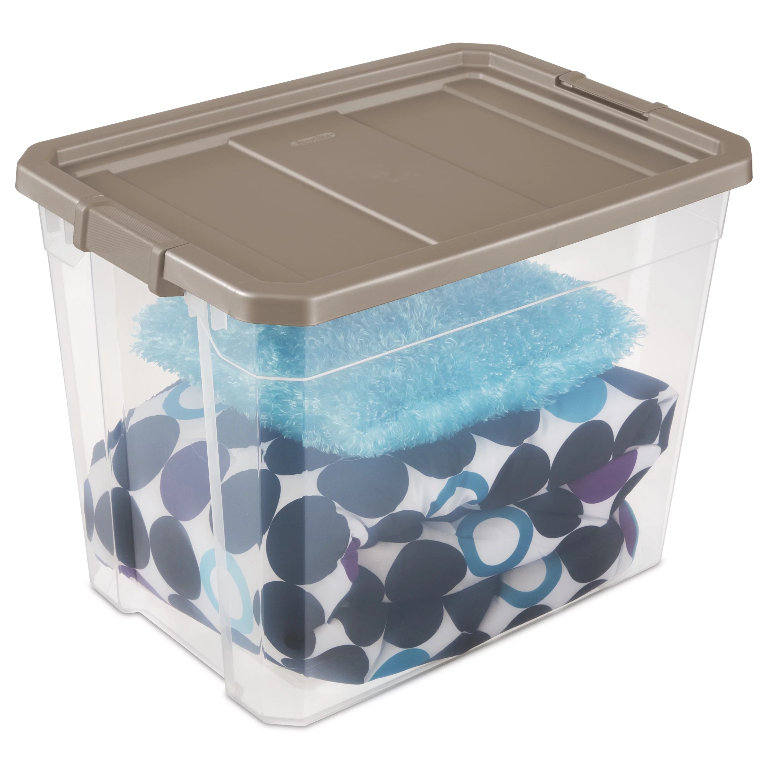 Sterilite Plastic 108 Qt. Stacker Box Taupe Splash Set of 4 - Curated Treasures Market