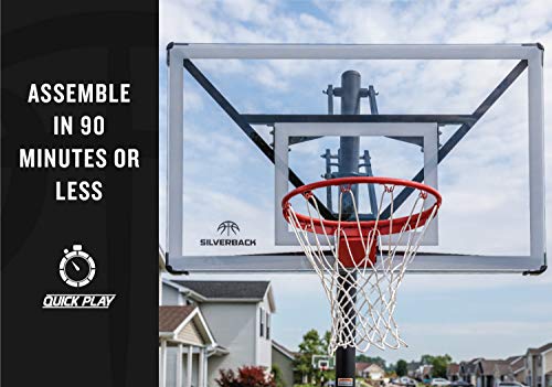 Silverback NXT 54" and NXT 60" In-Ground Basketball Hoops with Adjustable-Height Basketball Goal Backboard and QuickPlay Design