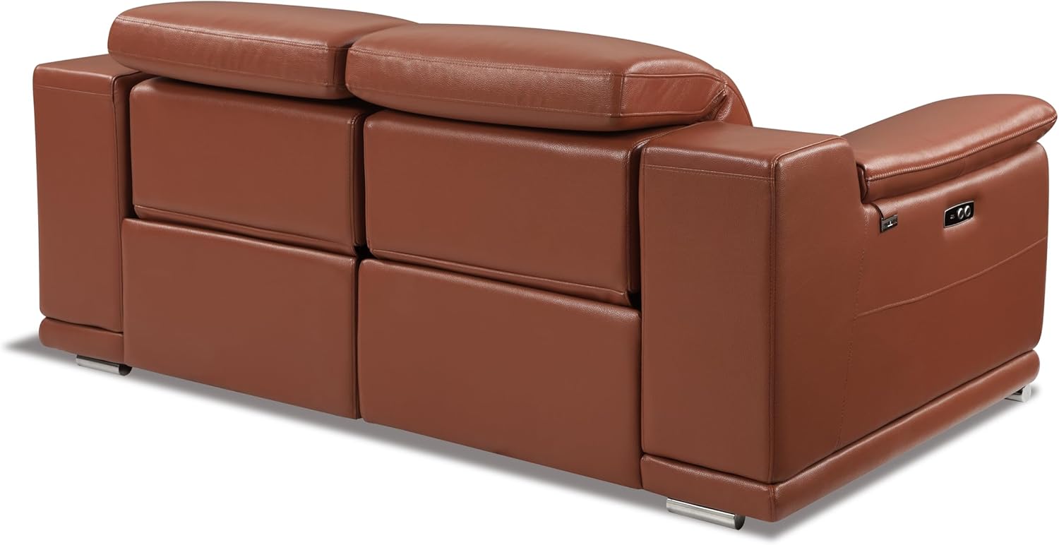 Global United Genuine Italian Leather Power Reclining Loveseat