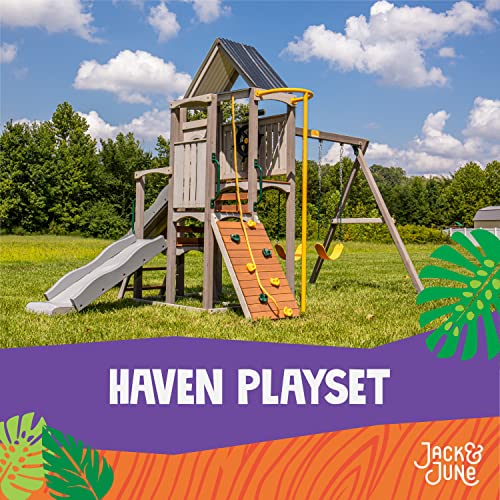 Jack & June Haven Cedar Playset with Swings, Slides, and Accessories