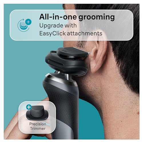 Braun Electric Shaver for Men, Series 7 7120s, Wet & Dry Shave, Turbo & Gentle Shaving Modes, Waterproof Foil Shaver, with Precision Trimmer, Space Grey