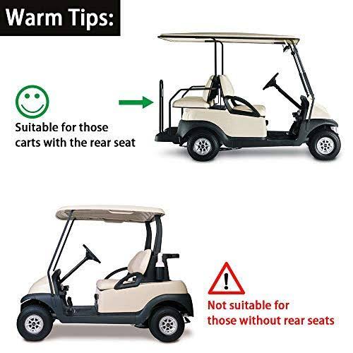 10L0L Golf Cart Rear Seat Kit Arm Rests with Cup Holder, Rear Seat Kit Universal EZGO, Club Car, Yamaha, More (Black)