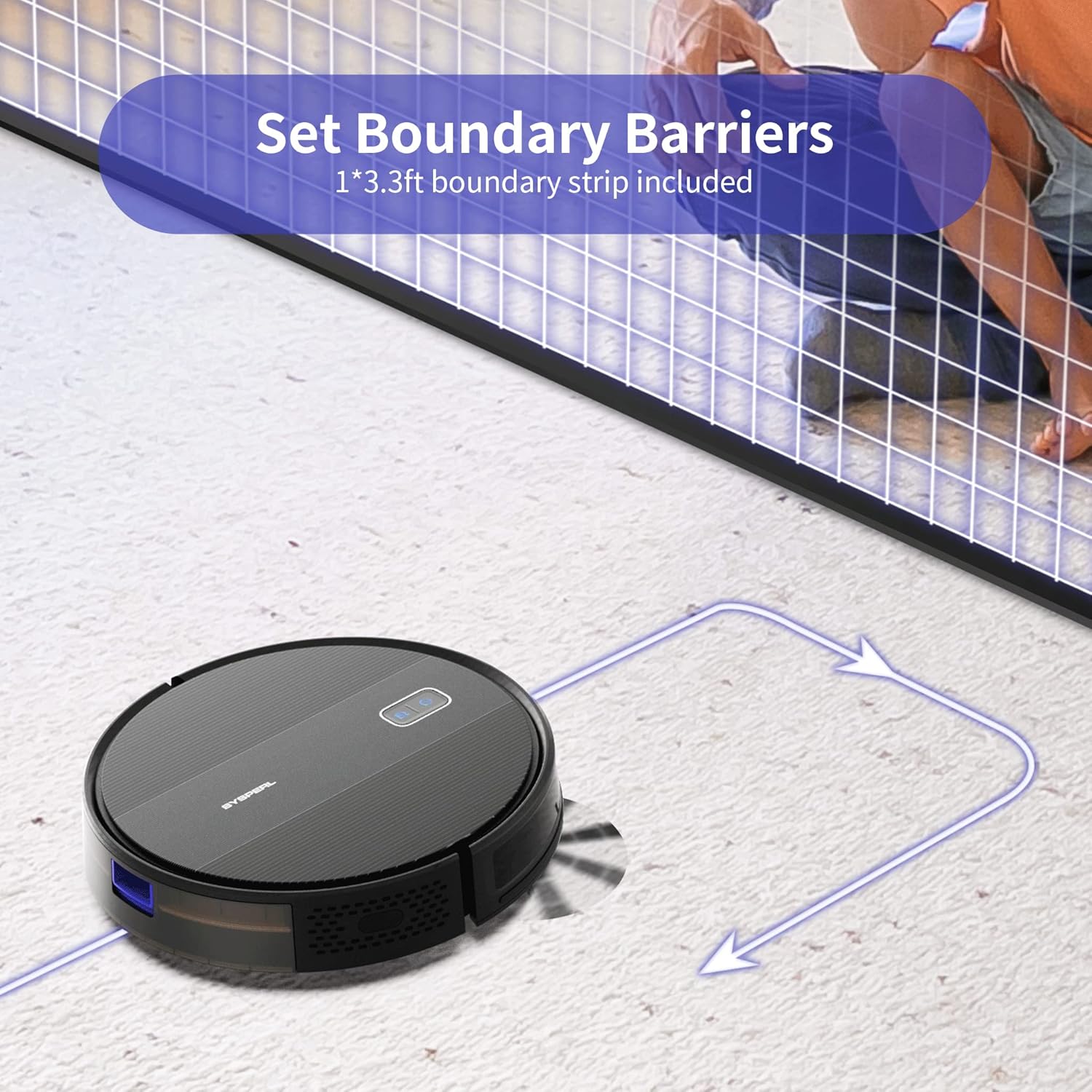 SYSPERL Robot Vacuum Cleaner,Robot Vacuum with Mapping Technology, Automatic Robot Vacuum Cleaner,120 Mins Runtime,2600Pa Robot Vacuum Mapping,Alexa Compatible,Robot Vacuum for Pet Hair,Hard Floor