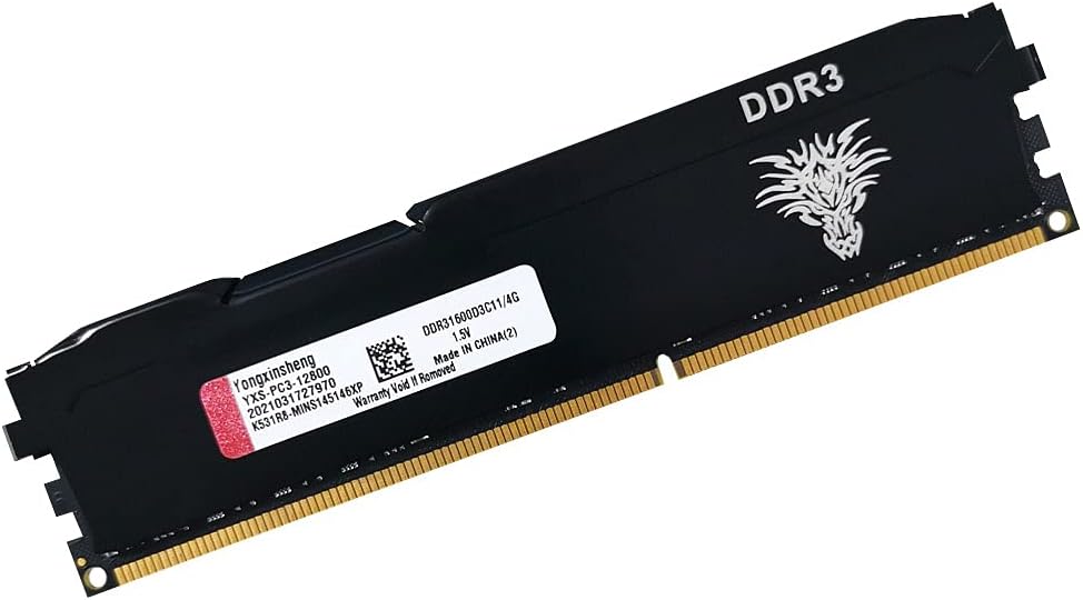 Yongxinsheng DDR3 8GBx2 (16GB Kit) 1600MHz UDIMM RAM PC3-12800U CL11 240 Pins 1.5V Non-ECC Unbuffered Ddr3 Desktop Memory Pack of 2