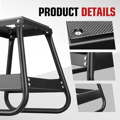 DNA MOTORING Motorcycle Lift Table 1000lbs Capacity Motorcycle Support Stand L 86.2in x W 22in Motorcycle Lift Jack Lifting Range 7.2-30.3in Black TOOLS-00780