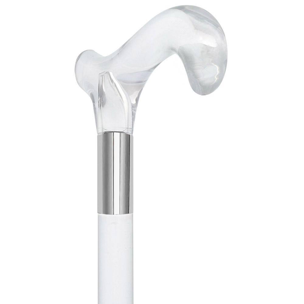 Royal Canes Derby Walking Cane with Clear Lucite Handle and Shaft