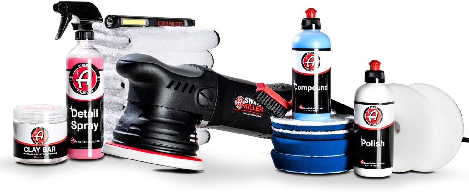 Adam&rsquo;s Swirl Killer 15mm Car Polisher - Buffer Polisher Dual Action Machine | Use W/Car Polish, Polishing Compound, or Car Scratch Remover | Detailing Car Wash Clay Bar Ceramic Coating