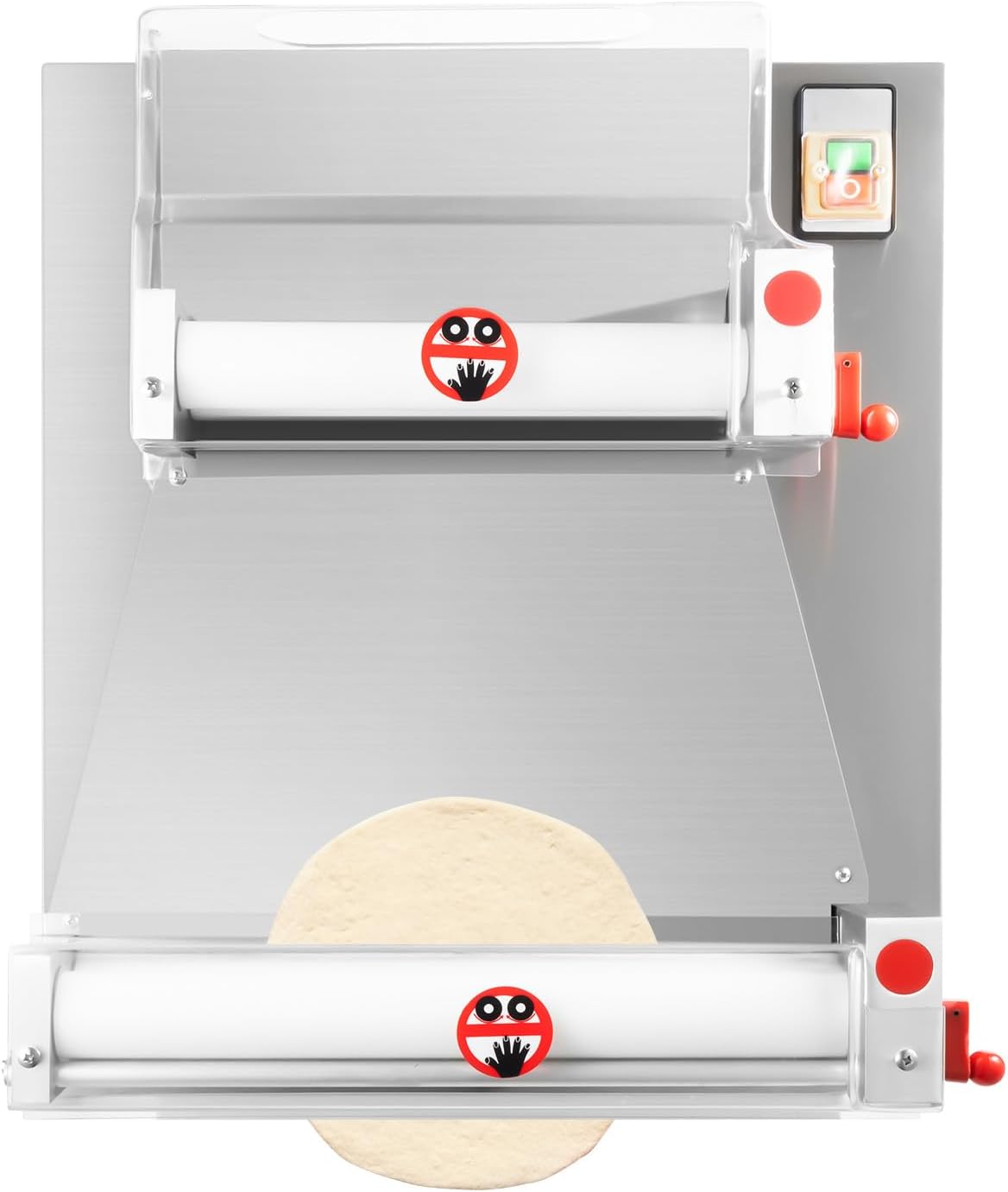 15 Inch Pizza Press Machine Commercial Dough Roller Sheeter Automatic Large Pasta Maker Machine 370W Electric Pizza Dough Sheeter for Noodle Pizza Bread and Pasta Maker Equipment Thickness 0.7-5.4mm