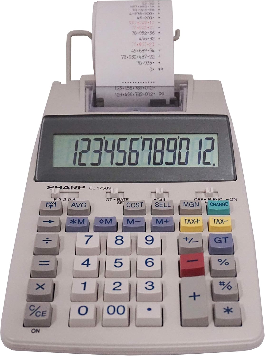 Sharp EL-1750V Two-Color Printing Calculator 2 Lines/Sec 3 Black/Red