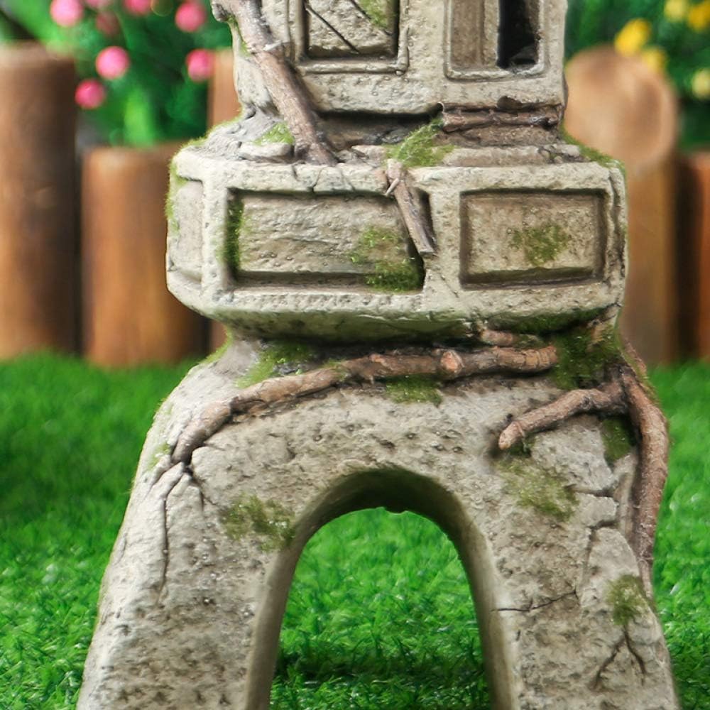 Garden Solar Ornament Japanese Pagoda, Outdoor Decor Sculpture Lantern Decor Buddha