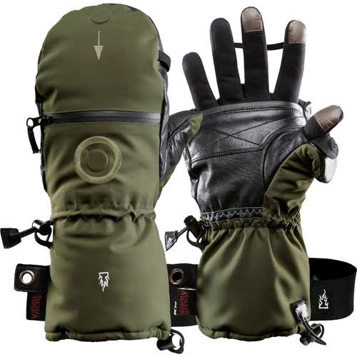 The Heat Company Heat 3 Smart Mittens/Gloves Size 8, Tarmac Green Glove W/inner Liners, Medium, Touchscreen Capable, Gender Unis