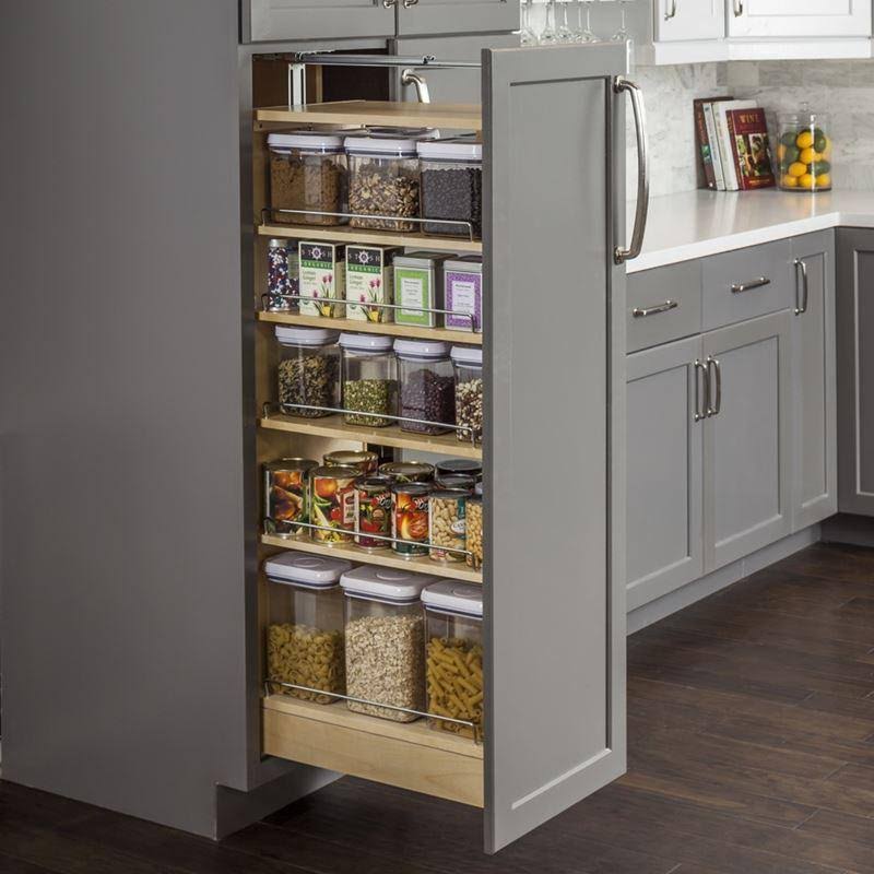 Wood Pantry Cabinet Pullout 5-1/2x22 x 22-1/4x22 x 60x22