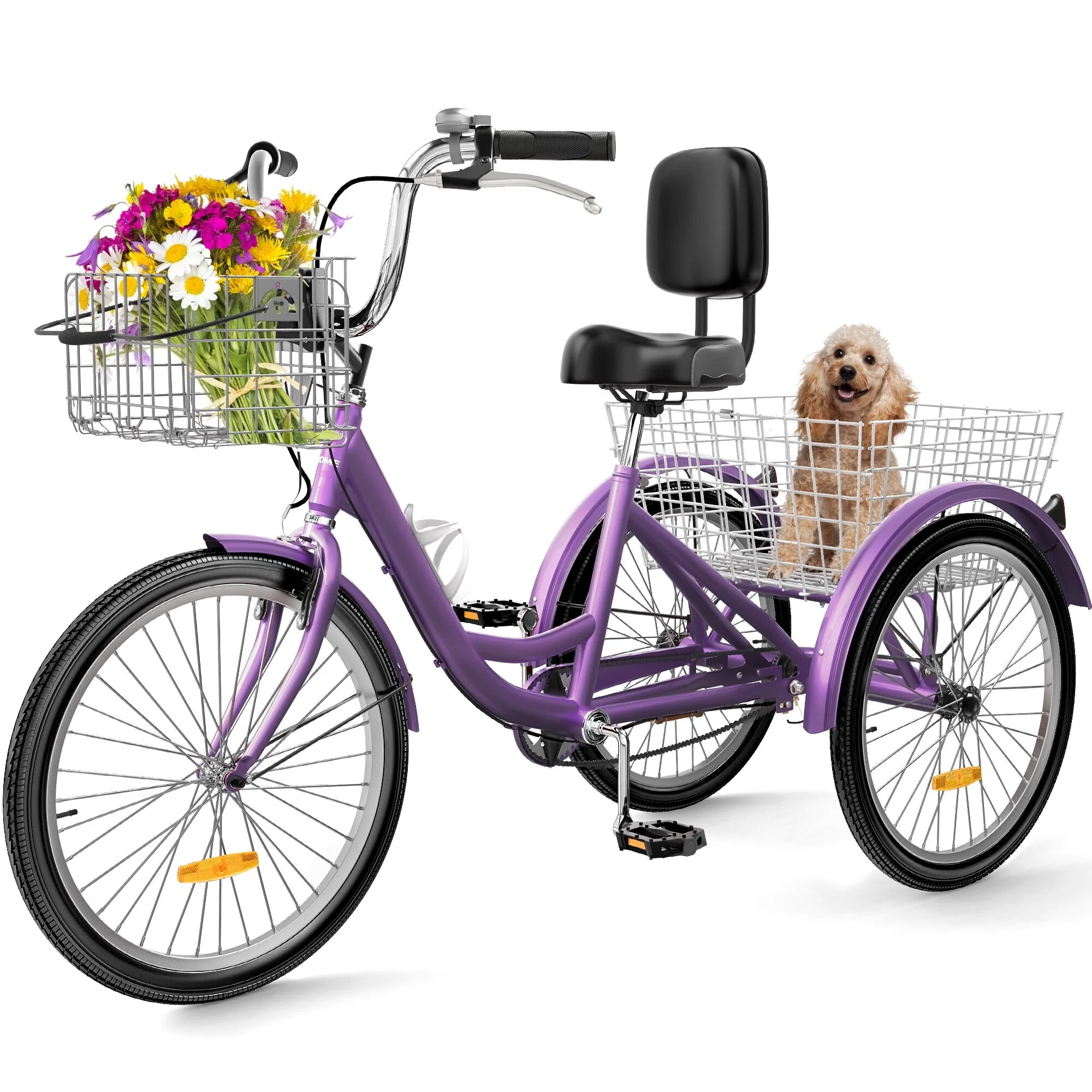 26 Adult Tricycle 3 Wheel Bikes 1 Speed Trike Bike 24 - Blue