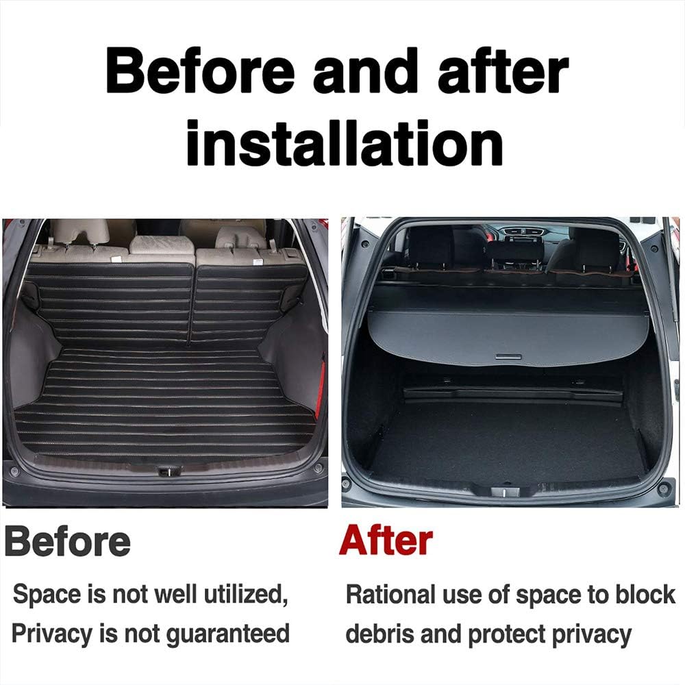 Cargo Cover Replacement for 2017 2018 2019 2020 2021 Honda CRV Rear Trunk Cover Retractable Security Cover Shielding Shade Black