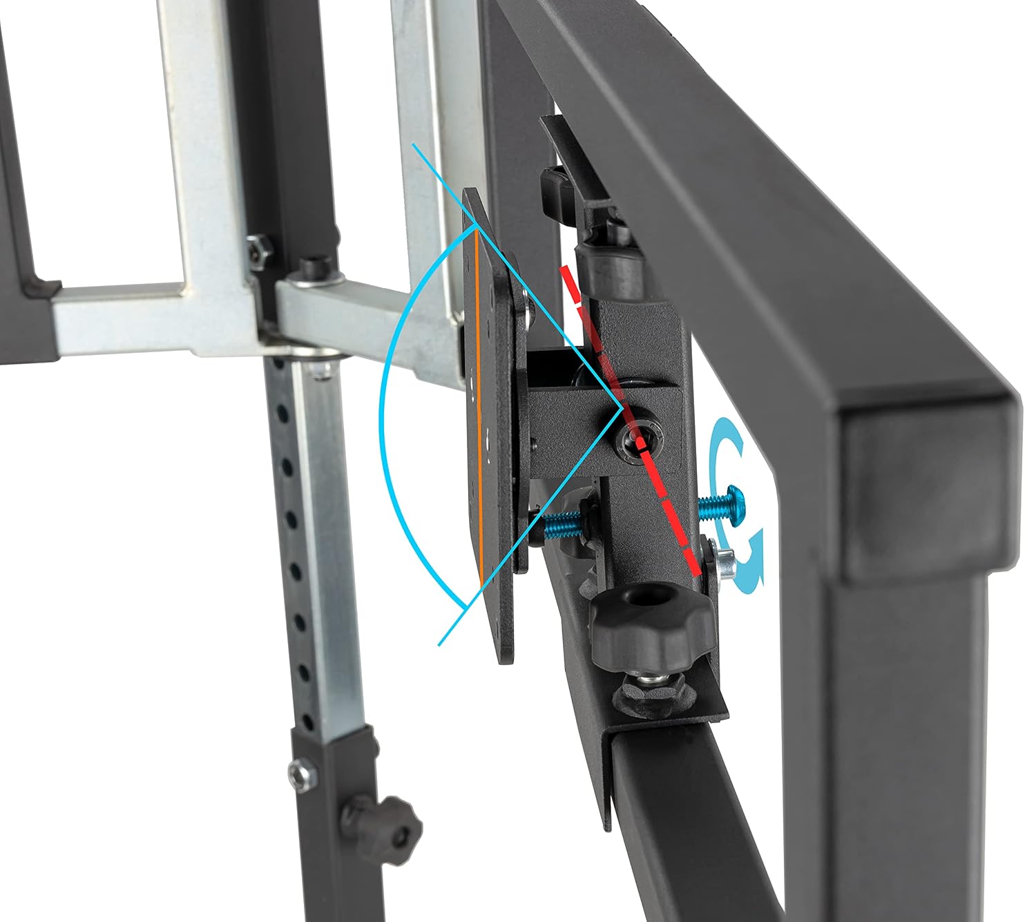 SimFab Triple Monitor Floor Stand for Racing and Flight Simulators Model LD | Up to 100x100mm VESA Mount or M4/M5 Hardware (Triple Monitor Stand, Light Duty Mount Brackets)