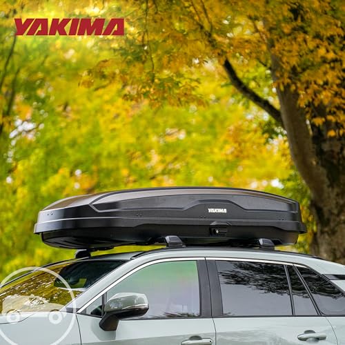 Yakima Roof Cargo Carrier, Vehicle Rooftop Hard Shell Travel Storage Box with SKS Lock, SkyBox NX XL, 18 Cubic Feet, Black