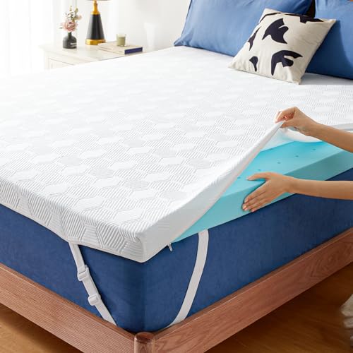Dreamsmith Gel Memory Foam Mattress Topper, 3-Inch Full, Breathable Pressure Relief Cooling Mattress Topper, Washable Cover with Elastic Straps & Non-Slip Bottom, CertiPUR-US Certified