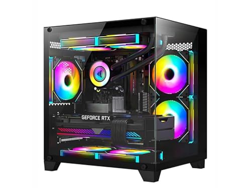 Panorama Gaming PC Desktop - AMD Ryzen 5 5600G 3.9GHz, RTX 4060 8GB, 32GB DDR4 RAM 3200, 1TB M.2 PCIE + 1TB SATA SSD, 240mm AIO, 11AC Wi-Fi, Windows 11 Pro 64-bit Desktop Computer, White