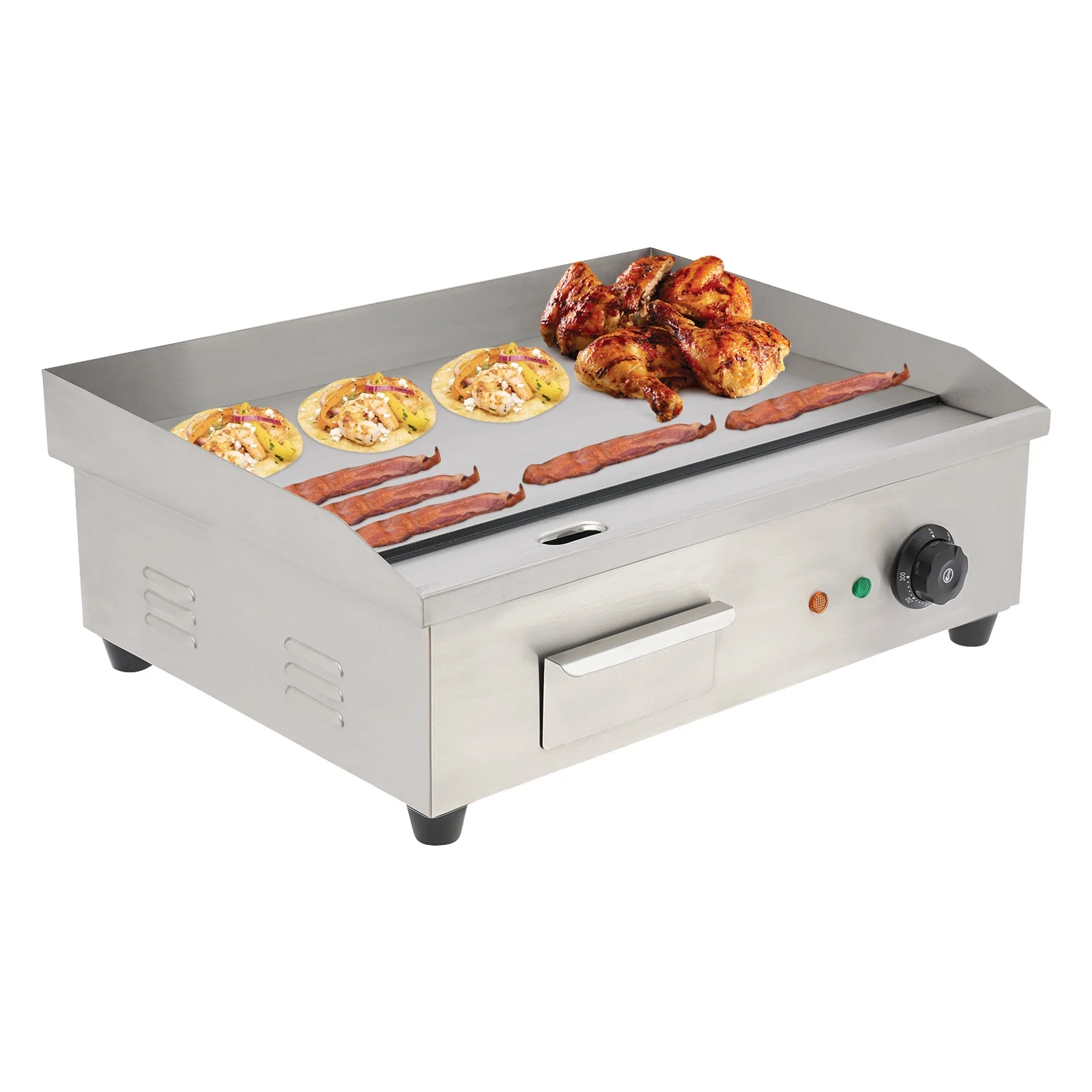 3000w Electric Countertop Griddle Flat For Restaurant Grill BBQ Thermostat 22"