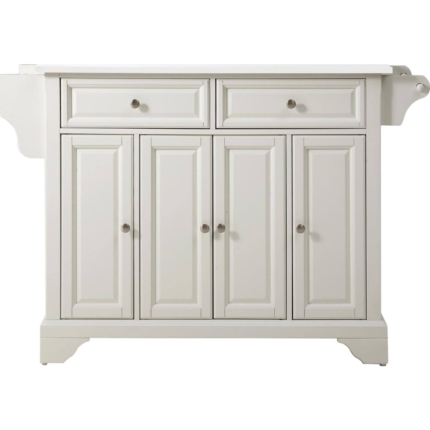 Crosley Lafayette Granite Top Full Size Kitchen Island/Cart, White