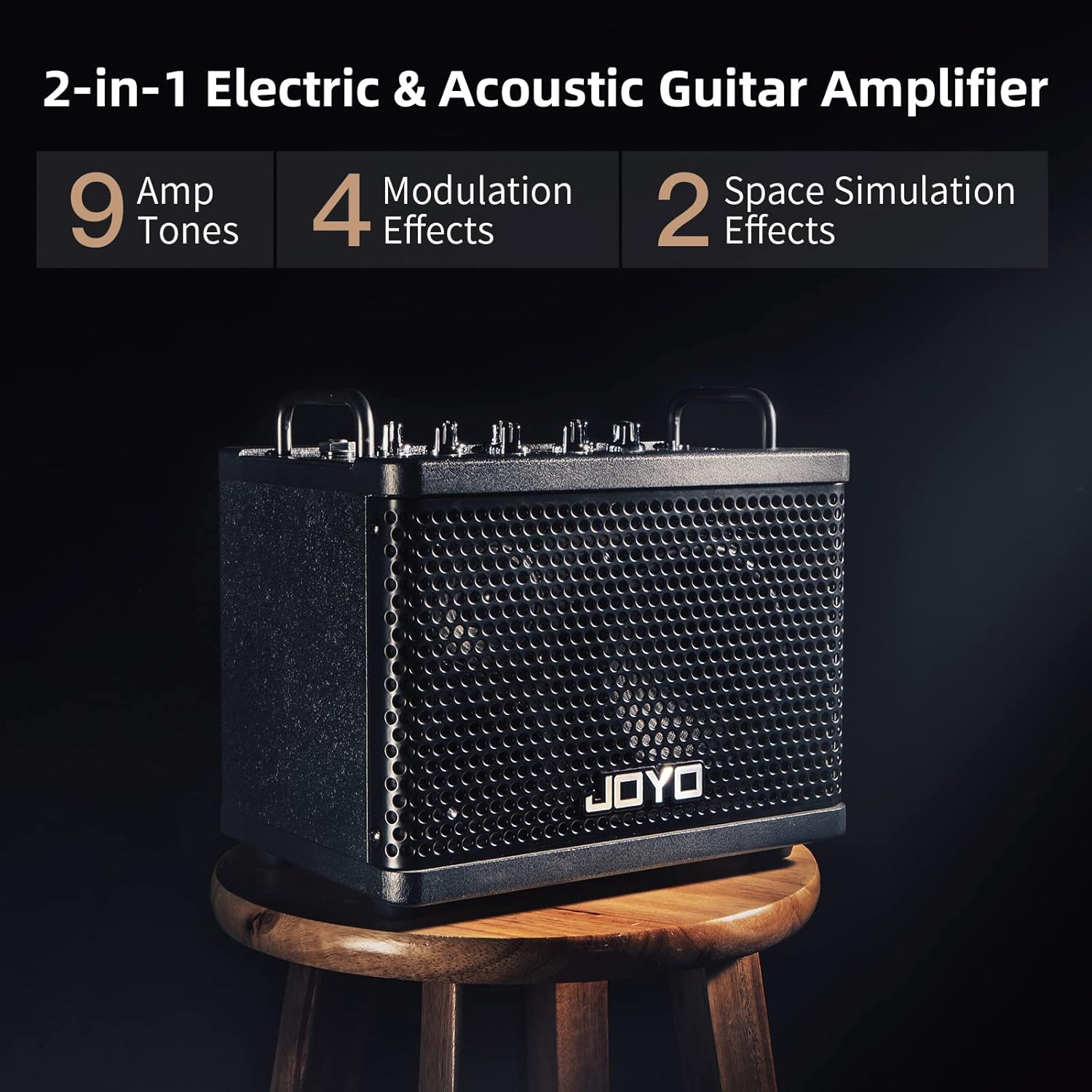 JOYO Digital Modeling Combo Amplifier Bundle with Audio Instrument Cable Straight-to-Straight