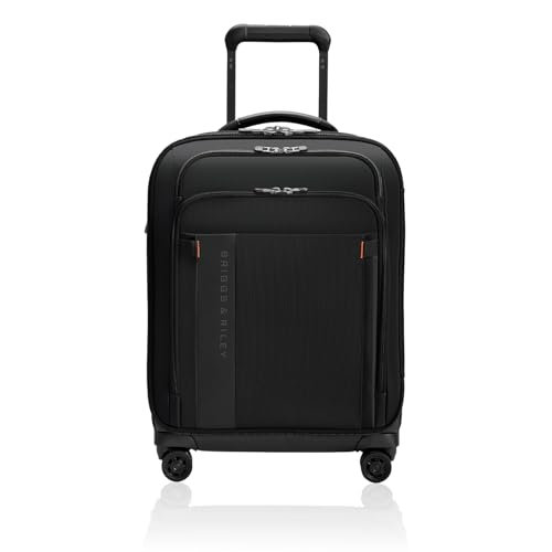 Briggs & Riley Domestic 22" Carry On Expandable Spinner - Luggage for Travel, Suitcases with Wheels, Softside Rolling Bag for Men & Women, Self-Repairing Zipper - ZDX Collection, Black